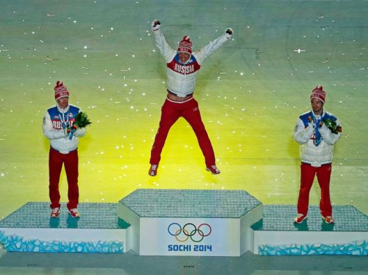 russia sweeps podium in men's ski marathon